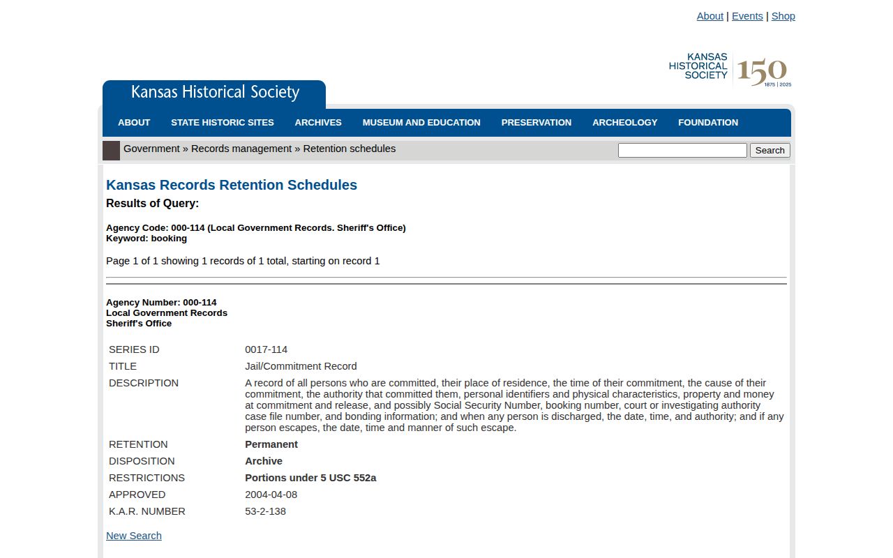 Lane County Kansas sheriff booking record archive schedule